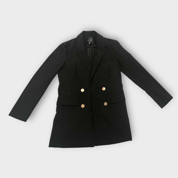 Box Double Breasted Women's Blazer Size M Gold Buttons Office Chic Versatile - Picture 3 of 11